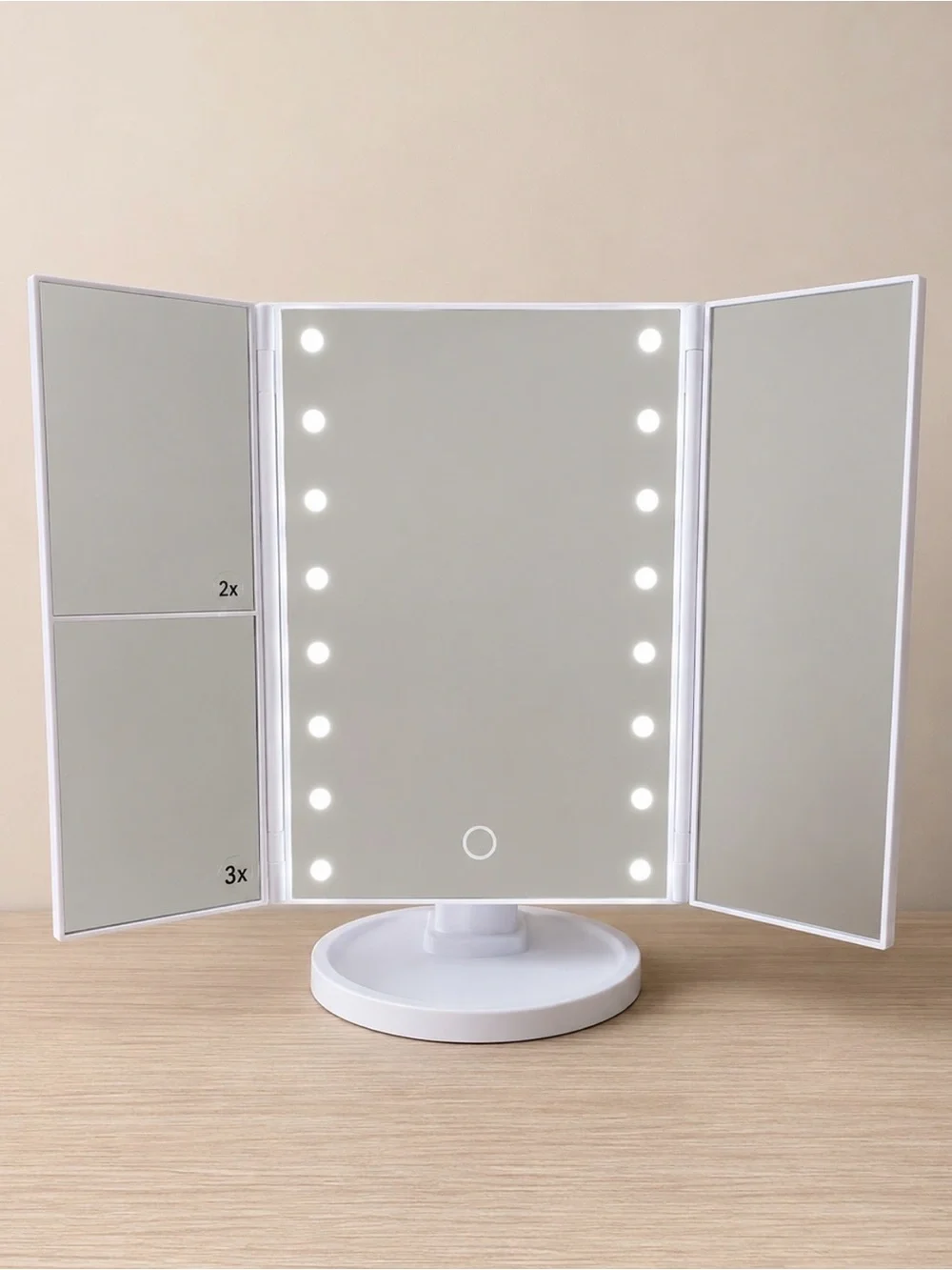 🩷Lighted Tri-Fold Vanity Mirror in White